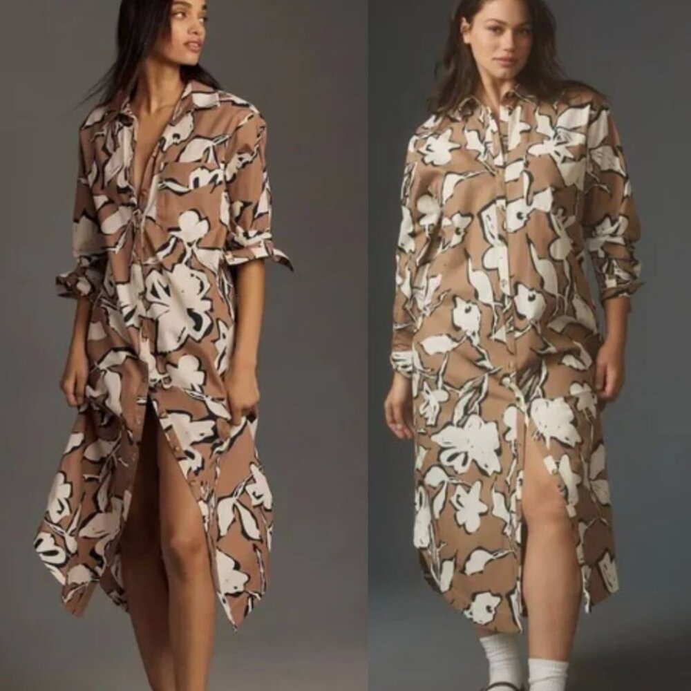 Anthropologie x Maeve The Soren Long-Sleeve Shirt Dress